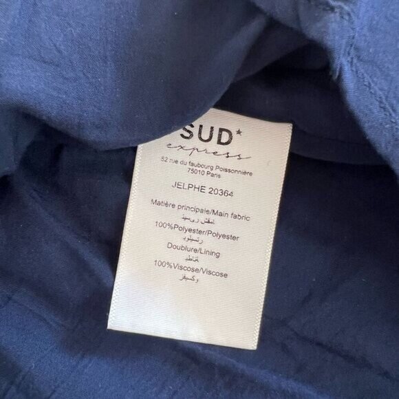 SUD Express Women’s 42 US 10 Navy Blue Ruffled Pleated Lined A Line Mini Skirt - Picture 5 of 7